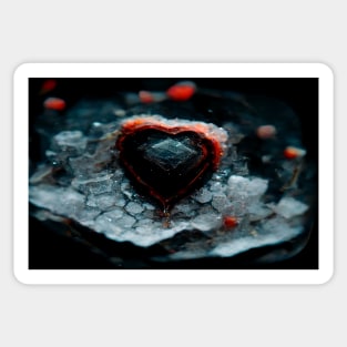 Broken Frozen Heart Art in Sunset /  Broken Hearts Unwind Designs Sticker